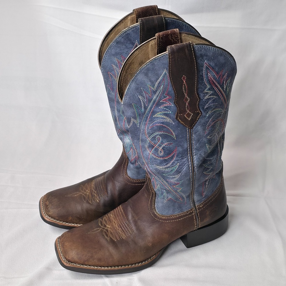 Ariat 10040422 Women's Round Up Square Toe Western Boots Size 7.5B